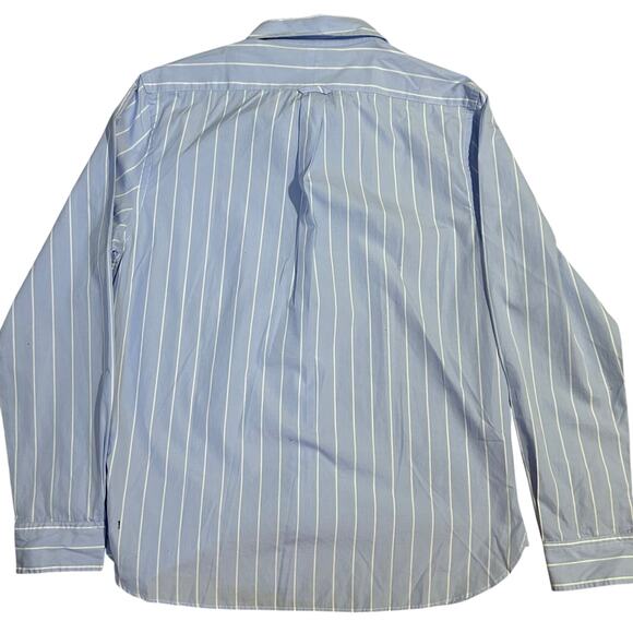 Ayr Men's the everyday classic blue and white strip cotton button down size L - Picture 6 of 9